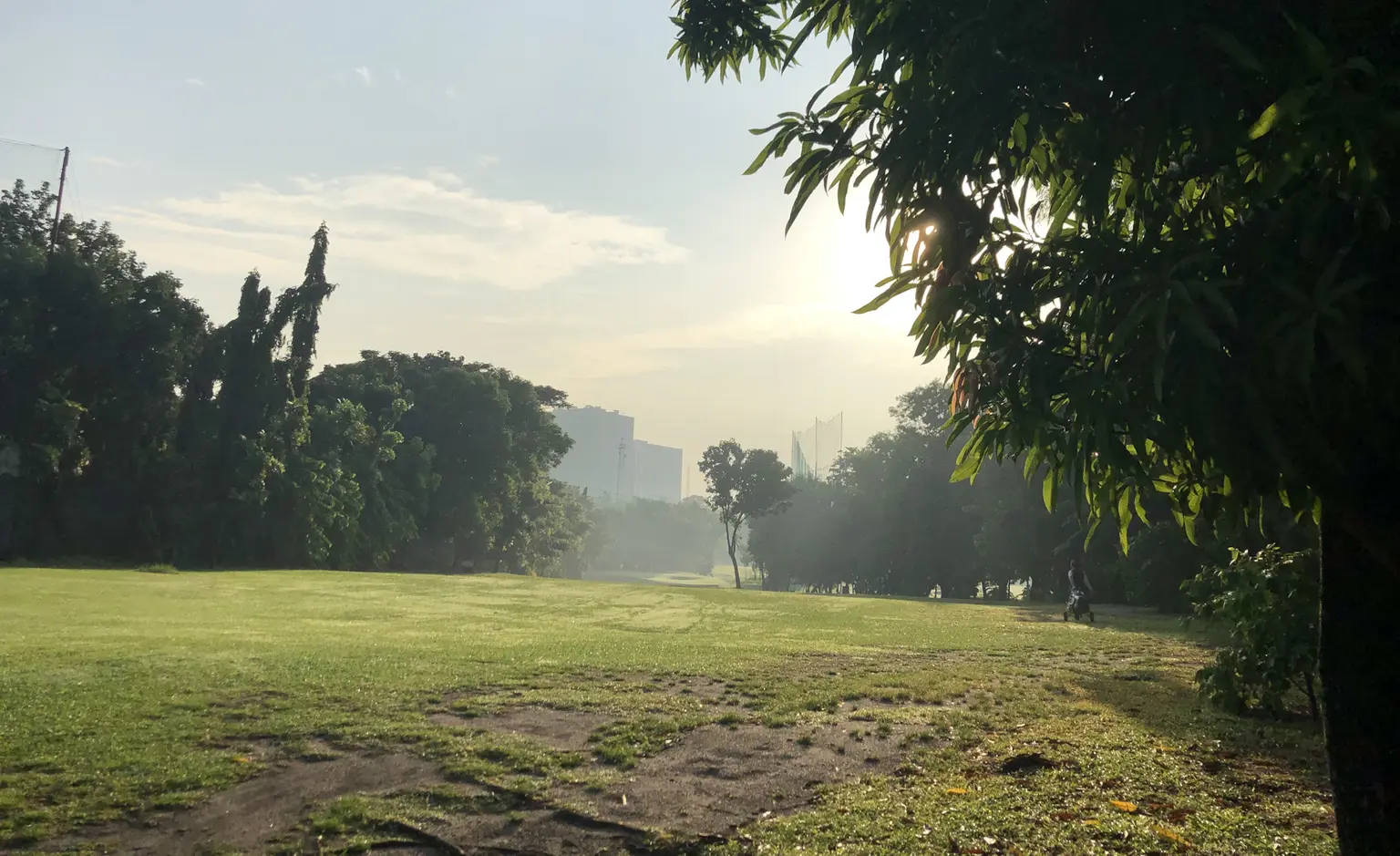 Morning light across a golf course in the Philippines