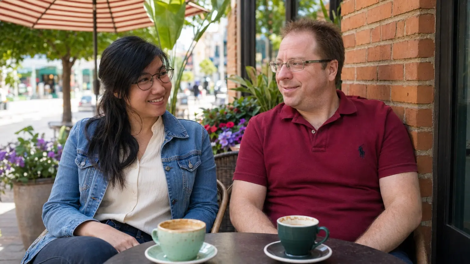 Glaire and Gregory Lopeman together at a café